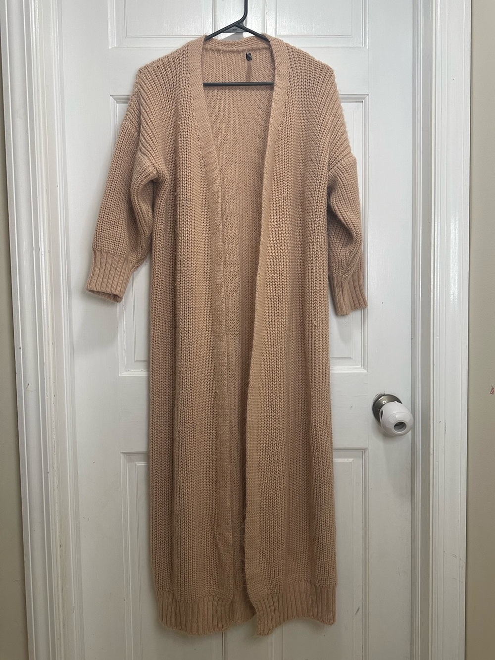 Boohoo Chunky Knit Maxi Cardigan in Blush Petite Size Small/Medium